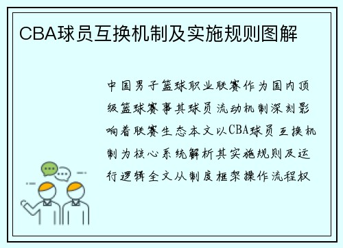 CBA球员互换机制及实施规则图解
